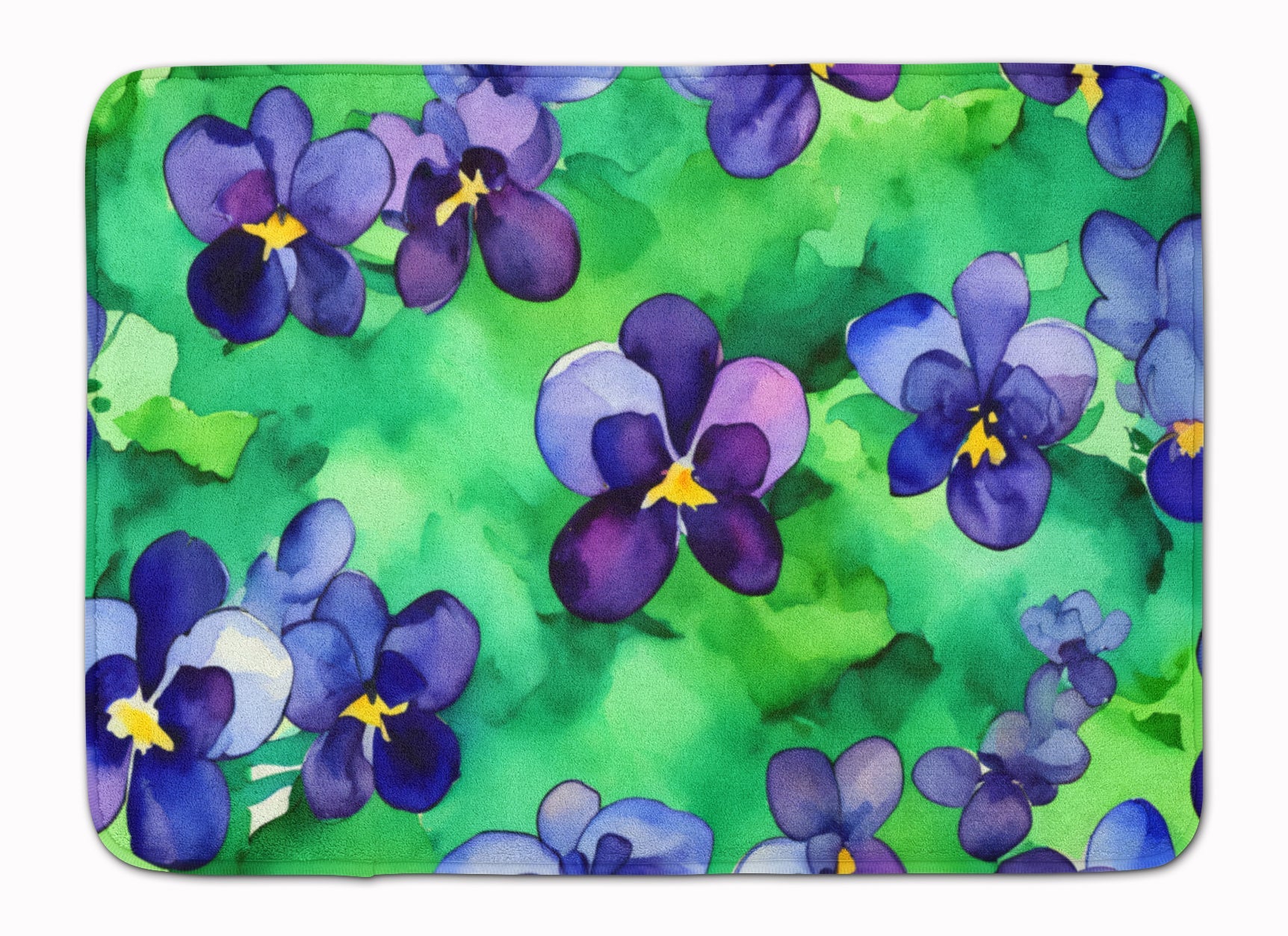 Wisconsin Wood Violets in Watercolor Memory Foam Kitchen Mat Machine Washable Anti-Fatigue Cushion Comfort Bath or Kitchen Rug