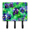 Wisconsin Wood Violets in Watercolor Leash or Key Holder Wall Hooks, Coat Rack Wall Mount, for Hanging Keys, Towels, Aprons, Leashes