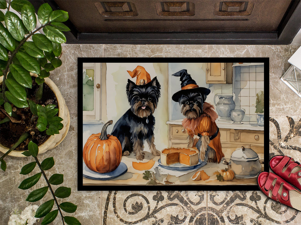 Affenpinscher Fall Kitchen Pumpkins Doormat Indoor Outdoor 24H X 36W Front Door Mat Rugs for Entryway, Non Slip Washable Low Pile,