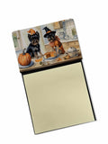 Affenpinscher Fall Kitchen Pumpkins Watercolor Sticky Note Holder Refillable Dispenser Desk Accessory 3x3 Pad Gift