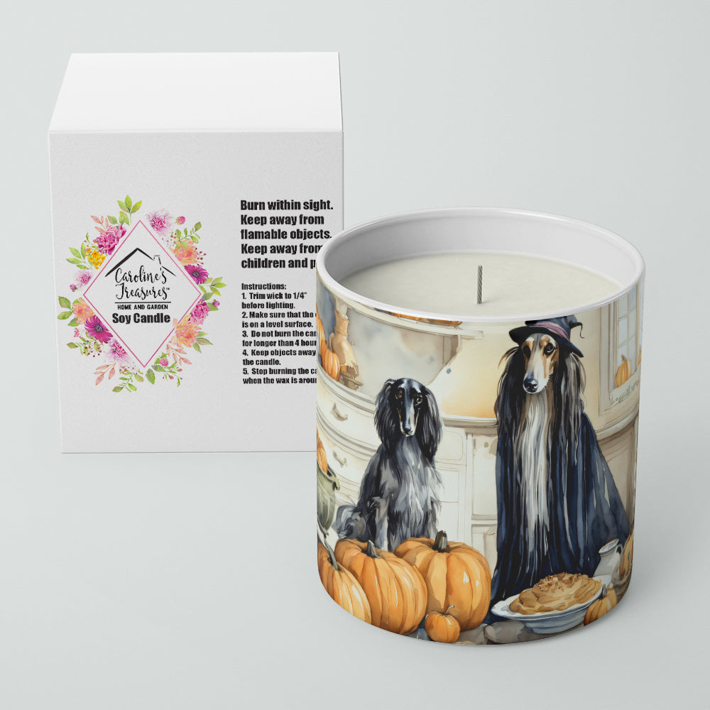 Afghan Hound Fall Kitchen Pumpkins Decorative Soy Candle Nature Soy Wax Essential Oil Home Decor Ideal for Bedroom Kitchen Bath Office Gift, 10 oz