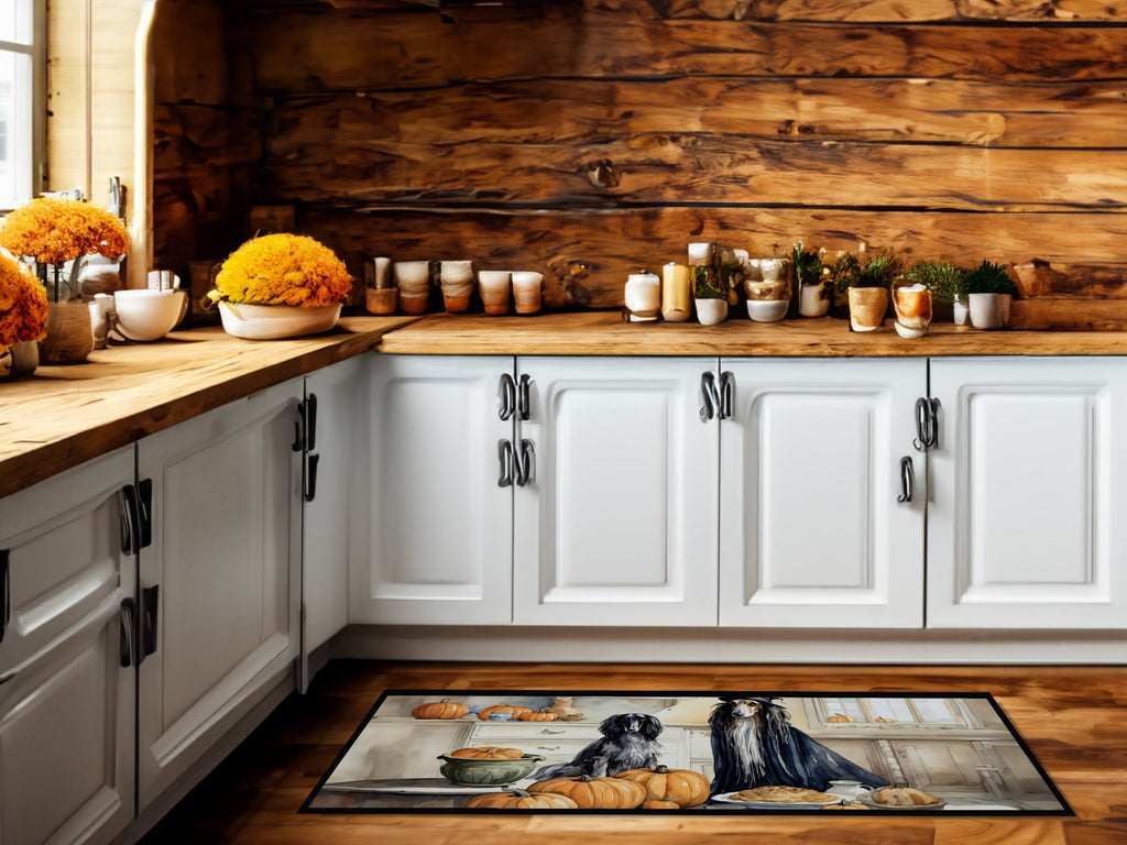 Afghan Hound Fall Kitchen Pumpkins Runner Mat 28x58 Front Door Mat Indoor Outdoor Rugs for Entryway Hallway Foyer Non Slip Washable Wide Doormat