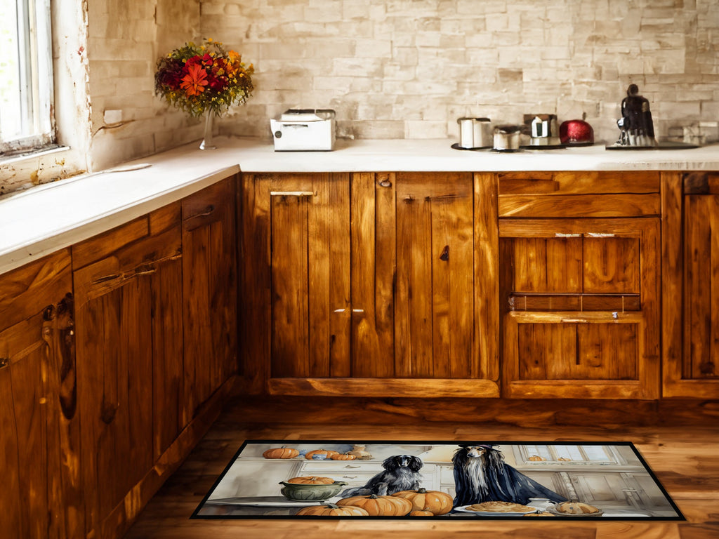 Afghan Hound Fall Kitchen Pumpkins Runner Mat 28x58 Front Door Mat Indoor Outdoor Rugs for Entryway Hallway Foyer Non Slip Washable Wide Doormat