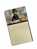 Airedale Terrier Fall Kitchen Pumpkins Watercolor Sticky Note Holder Refillable Dispenser Desk Accessory 3x3 Pad Gift