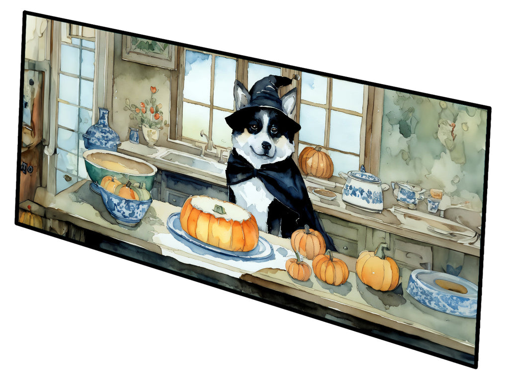 Akita Fall Kitchen Pumpkins Runner Mat 28x58 Front Door Mat Indoor Outdoor Rugs for Entryway Hallway Foyer Non Slip Washable Wide Doormat