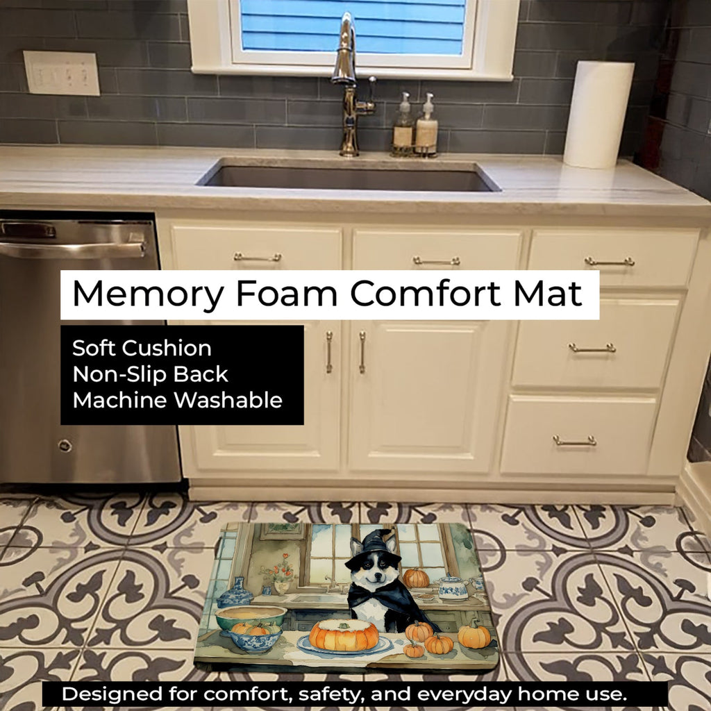 Akita Fall Kitchen Pumpkins Memory Foam Kitchen Mat Machine Washable Anti-Fatigue Cushion Comfort Bath or Kitchen Rug