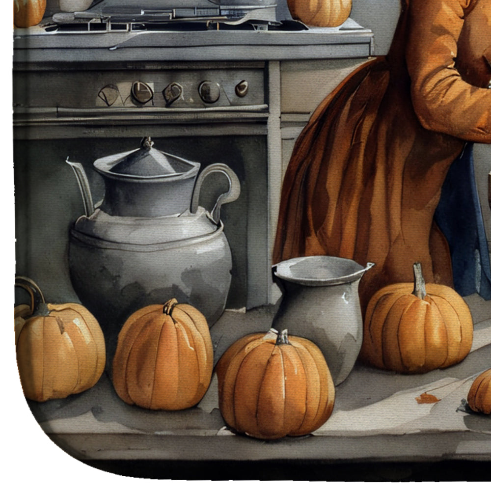 American Eskimo Fall Kitchen Pumpkins Dish Drying Mat Absorbent Dish Drying Mat Pad for Kitchen Counter Dish Drainer Mat for Countertop, 14 x 21", Multicolor