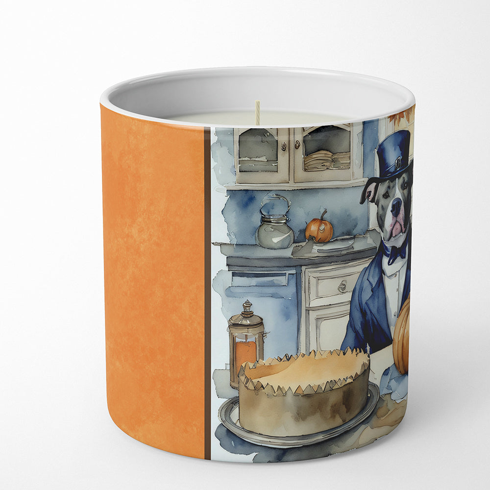 Pit Bull Terrier Fall Kitchen Pumpkins Decorative Soy Candle Nature Soy Wax Essential Oil Home Decor Ideal for Bedroom Kitchen Bath Office Gift, 10 oz