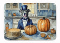 Pit Bull Terrier Fall Kitchen Pumpkins Memory Foam Kitchen Mat Machine Washable Anti-Fatigue Cushion Comfort Bath or Kitchen Rug