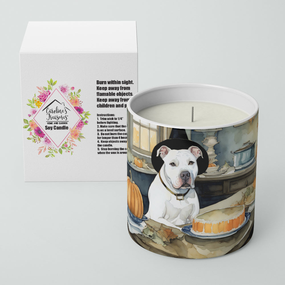 Pit Bull Terrier Fall Kitchen Pumpkins Decorative Soy Candle Nature Soy Wax Essential Oil Home Decor Ideal for Bedroom Kitchen Bath Office Gift, 10 oz