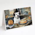 Pit Bull Terrier Fall Kitchen Pumpkins Greeting Cards Pack of 8 Blank Cards with Envelopes Whimsical A7 Size 5x7