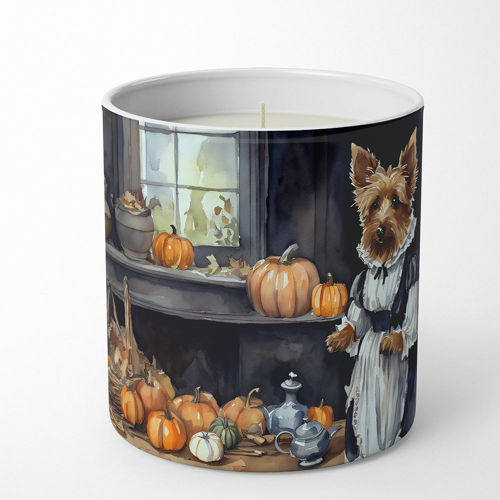 Australian Terrier Fall Kitchen Pumpkins Decorative Soy Candle Nature Soy Wax Essential Oil Home Decor Ideal for Bedroom Kitchen Bath Office Gift, 10 oz