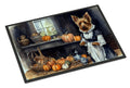 Australian Terrier Fall Kitchen Pumpkins Doormat Indoor Outdoor 18H X 27W Front Door Mat Rugs for Entryway, Non Slip Washable