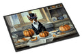 Basenji Fall Kitchen Pumpkins Doormat Indoor Outdoor 24H X 36W Front Door Mat Rugs for Entryway, Non Slip Washable Low Pile,