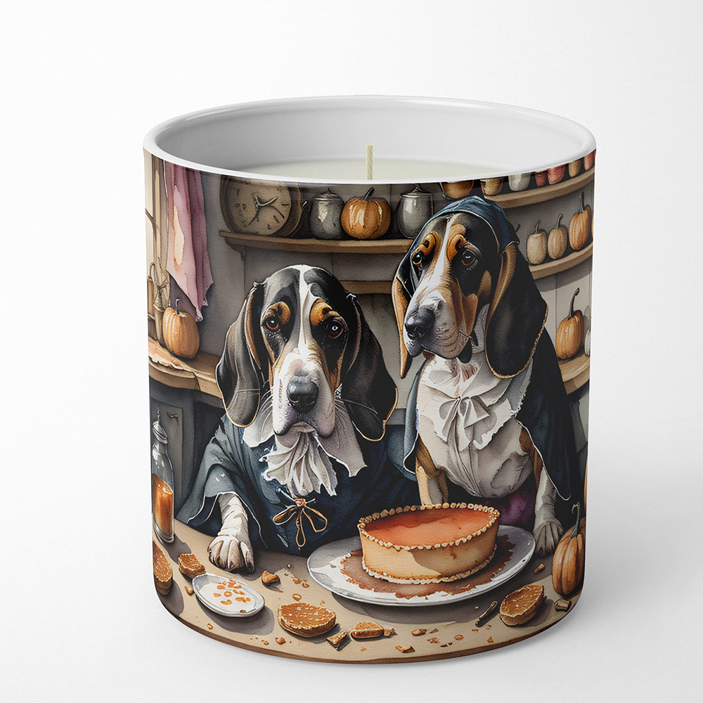 Basset Hound Fall Kitchen Pumpkins Decorative Soy Candle Nature Soy Wax Essential Oil Home Decor Ideal for Bedroom Kitchen Bath Office Gift, 10 oz