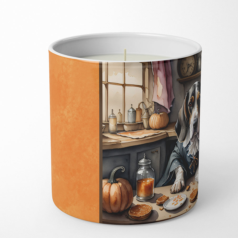 Basset Hound Fall Kitchen Pumpkins Decorative Soy Candle Nature Soy Wax Essential Oil Home Decor Ideal for Bedroom Kitchen Bath Office Gift, 10 oz