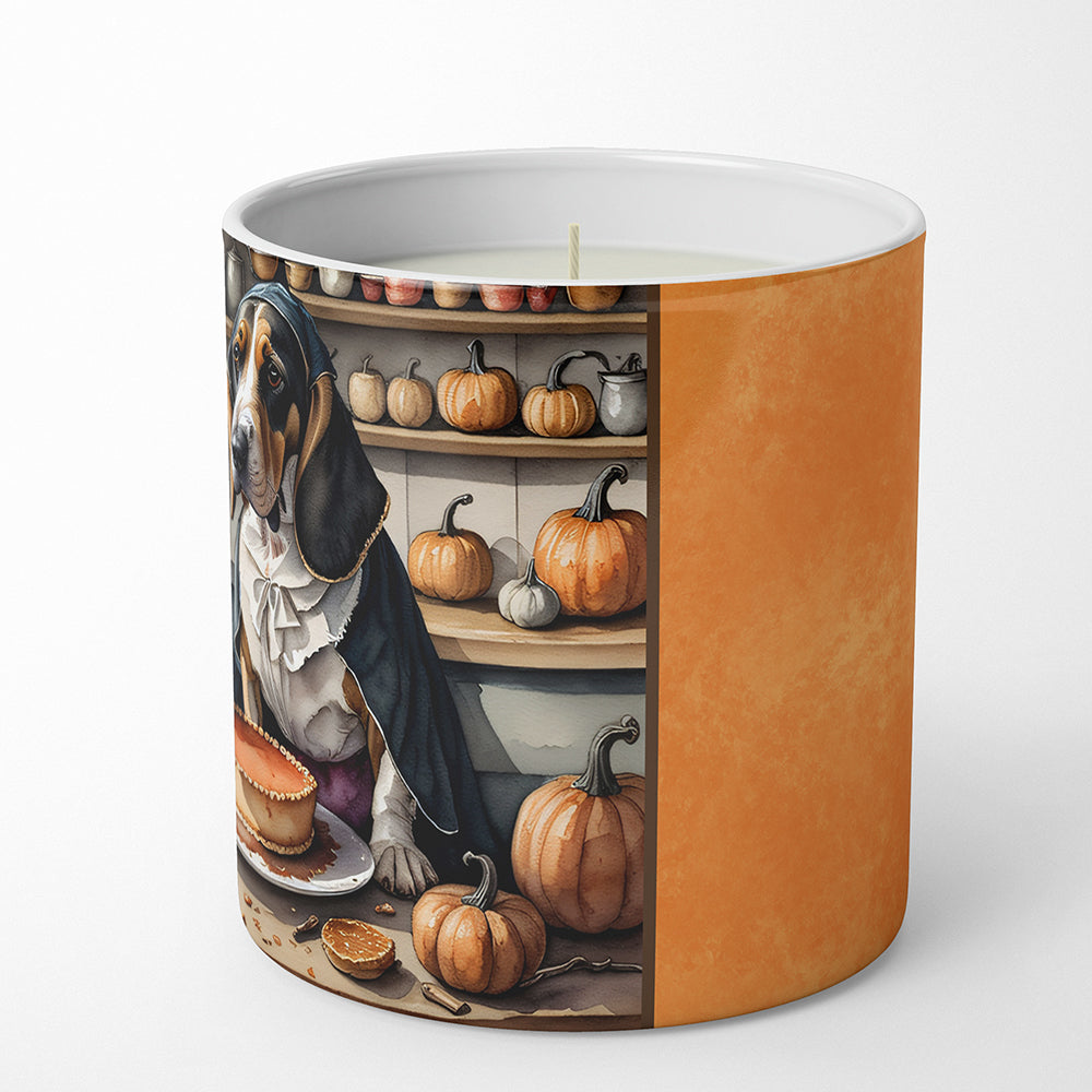 Basset Hound Fall Kitchen Pumpkins Decorative Soy Candle Nature Soy Wax Essential Oil Home Decor Ideal for Bedroom Kitchen Bath Office Gift, 10 oz