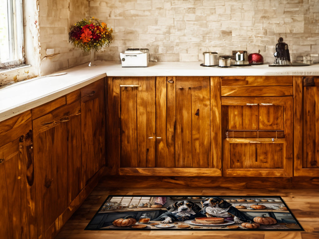Basset Hound Fall Kitchen Pumpkins Runner Mat 28x58 Front Door Mat Indoor Outdoor Rugs for Entryway Hallway Foyer Non Slip Washable Wide Doormat