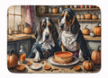 Basset Hound Fall Kitchen Pumpkins Memory Foam Kitchen Mat Machine Washable Anti-Fatigue Cushion Comfort Bath or Kitchen Rug