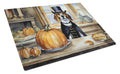 Beagle Fall Kitchen Pumpkins Cutting Board Tempered Glass Kitchen Cutting Surface, Heat Resistant Chopping, Non-Slip Feet, Food Prep & Serving