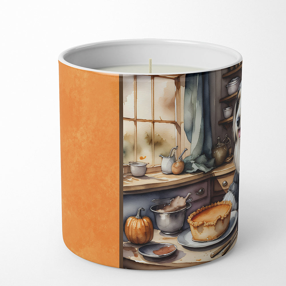 Bearded Collie Fall Kitchen Pumpkins Decorative Soy Candle Nature Soy Wax Essential Oil Home Decor Ideal for Bedroom Kitchen Bath Office Gift, 10 oz