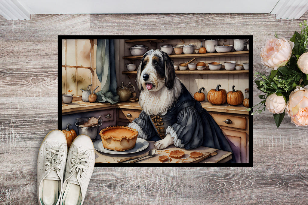 Bearded Collie Fall Kitchen Pumpkins Doormat Indoor Outdoor 24H X 36W Front Door Mat Rugs for Entryway, Non Slip Washable Low Pile,