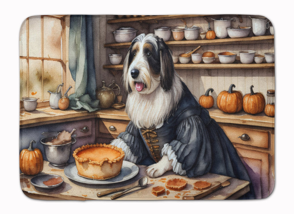 Bearded Collie Fall Kitchen Pumpkins Memory Foam Kitchen Mat Machine Washable Anti-Fatigue Cushion Comfort Bath or Kitchen Rug