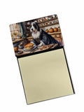 Bearded Collie Fall Kitchen Pumpkins Watercolor Sticky Note Holder Refillable Dispenser Desk Accessory 3x3 Pad Gift