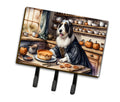 Bearded Collie Fall Kitchen Pumpkins Leash or Key Holder Wall Hooks, Coat Rack Wall Mount, for Hanging Keys, Towels, Aprons, Leashes