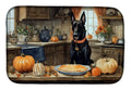 Belgian Malinois Fall Kitchen Pumpkins Dish Drying Mat Absorbent Dish Drying Mat Pad for Kitchen Counter Dish Drainer Mat for Countertop, 14 x 21", Multicolor