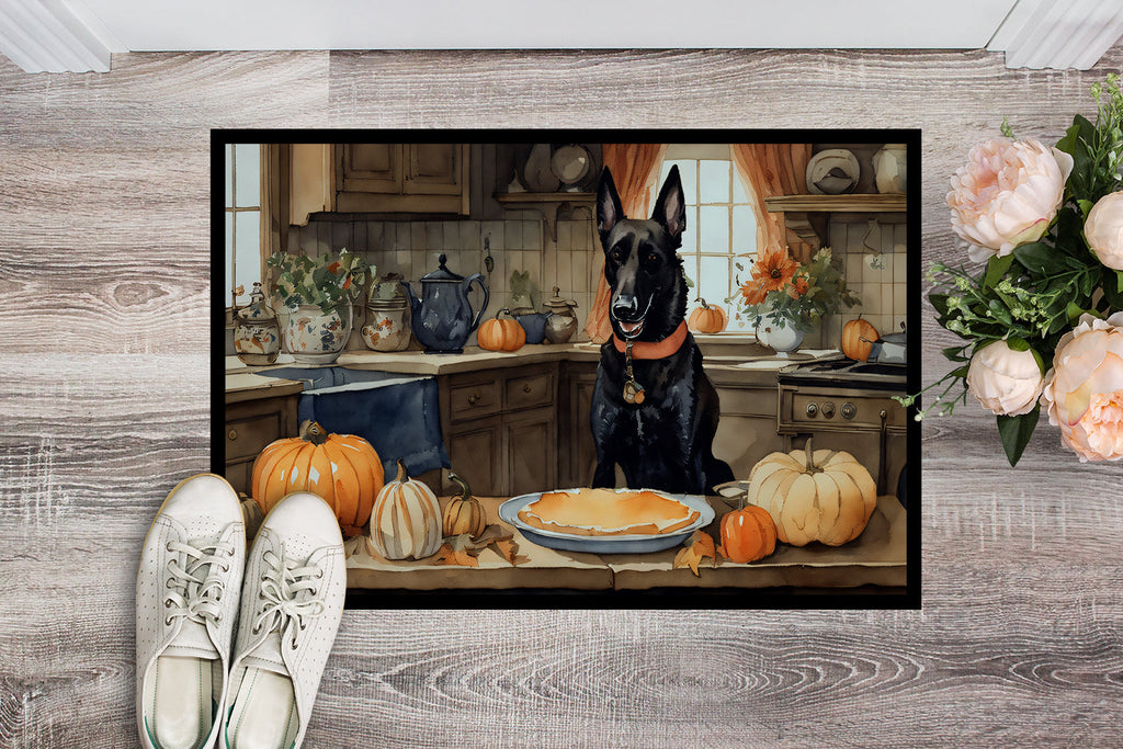 Belgian Malinois Fall Kitchen Pumpkins Doormat Indoor Outdoor 18H X 27W Front Door Mat Rugs for Entryway, Non Slip Washable