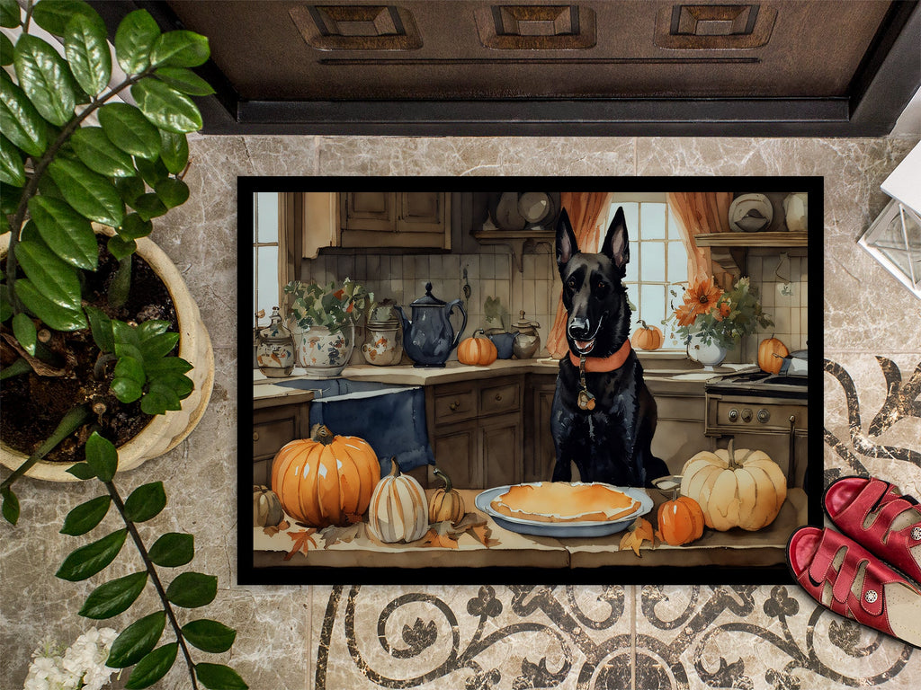 Belgian Malinois Fall Kitchen Pumpkins Doormat Indoor Outdoor 18H X 27W Front Door Mat Rugs for Entryway, Non Slip Washable