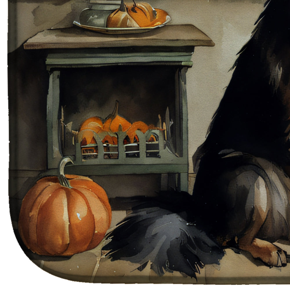 Belgian Tervuren Fall Kitchen Pumpkins Dish Drying Mat Absorbent Dish Drying Mat Pad for Kitchen Counter Dish Drainer Mat for Countertop, 14 x 21", Multicolor