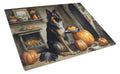 Belgian Tervuren Fall Kitchen Pumpkins Cutting Board Tempered Glass Kitchen Cutting Surface, Heat Resistant Chopping, Non-Slip Feet, Food Prep & Serving