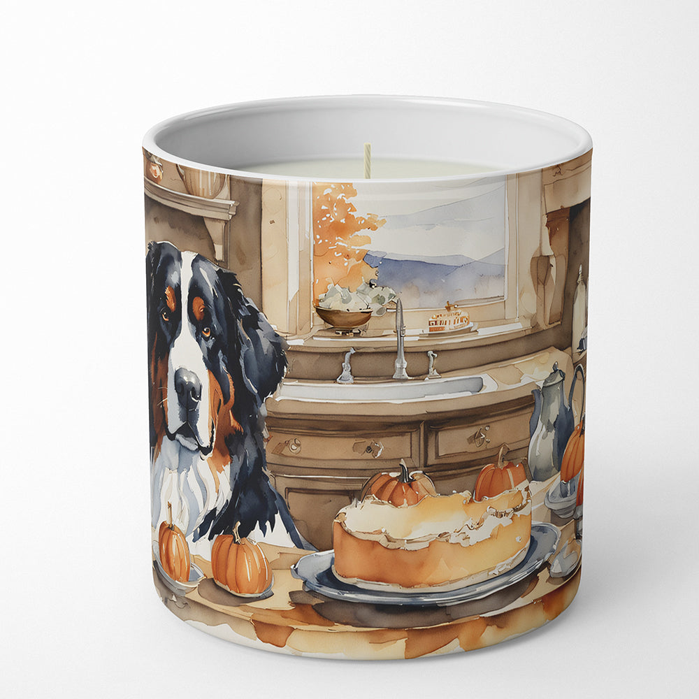 Bernese Mountain Dog Fall Kitchen Pumpkins Decorative Soy Candle Nature Soy Wax Essential Oil Home Decor Ideal for Bedroom Kitchen Bath Office Gift, 10 oz