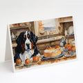 Bernese Mountain Dog Fall Kitchen Pumpkins Greeting Cards Pack of 8 Blank Cards with Envelopes Whimsical A7 Size 5x7