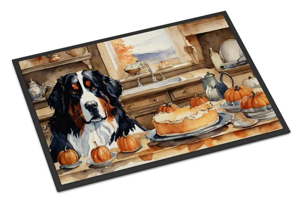 Bernese Mountain Dog Fall Kitchen Pumpkins Doormat Indoor Outdoor 24H X 36W Front Door Mat Rugs for Entryway, Non Slip Washable Low Pile,