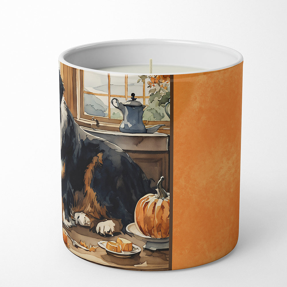 Bernese Mountain Dog Fall Kitchen Pumpkins Decorative Soy Candle Nature Soy Wax Essential Oil Home Decor Ideal for Bedroom Kitchen Bath Office Gift, 10 oz