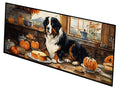 Bernese Mountain Dog Fall Kitchen Pumpkins Runner Mat 28x58 Front Door Mat Indoor Outdoor Rugs for Entryway Hallway Foyer Non Slip Washable Wide Doormat