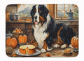 Bernese Mountain Dog Fall Kitchen Pumpkins Memory Foam Kitchen Mat Machine Washable Anti-Fatigue Cushion Comfort Bath or Kitchen Rug