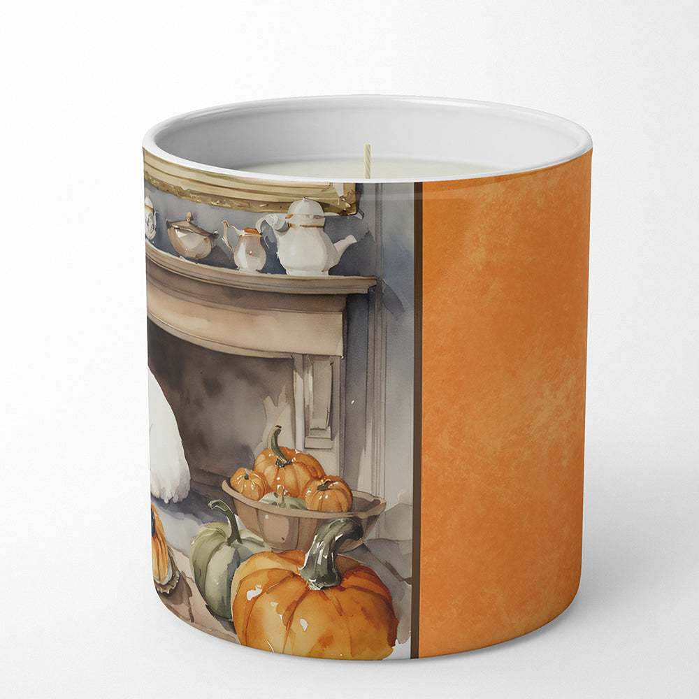Bichon Frise Fall Kitchen Pumpkins Decorative Soy Candle Nature Soy Wax Essential Oil Home Decor Ideal for Bedroom Kitchen Bath Office Gift, 10 oz