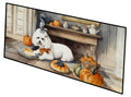 Bichon Frise Fall Kitchen Pumpkins Runner Mat 28x58 Front Door Mat Indoor Outdoor Rugs for Entryway Hallway Foyer Non Slip Washable Wide Doormat