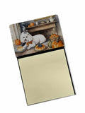 Bichon Frise Fall Kitchen Pumpkins Watercolor Sticky Note Holder Refillable Dispenser Desk Accessory 3x3 Pad Gift