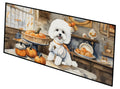 Bichon Frise Fall Kitchen Pumpkins Runner Mat 28x58 Front Door Mat Indoor Outdoor Rugs for Entryway Hallway Foyer Non Slip Washable Wide Doormat