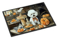 Bichon Frise Fall Kitchen Pumpkins Doormat Indoor Outdoor 24H X 36W Front Door Mat Rugs for Entryway, Non Slip Washable Low Pile,