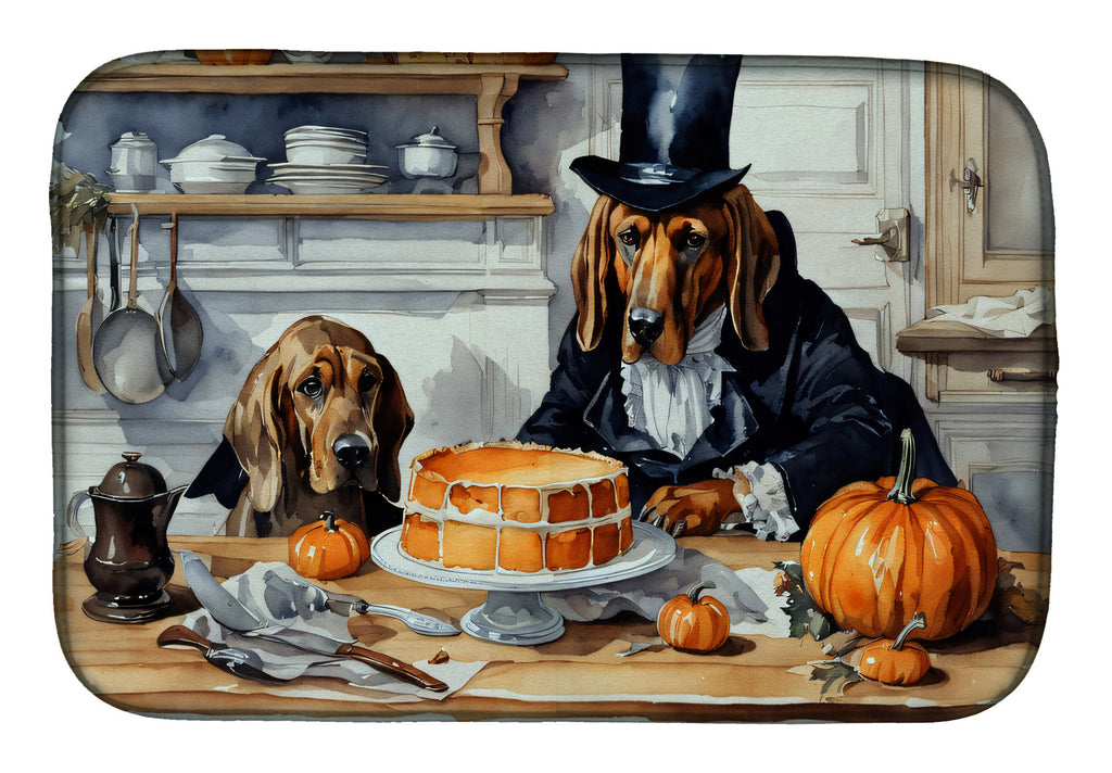 Bloodhound Fall Kitchen Pumpkins Dish Drying Mat Absorbent Dish Drying Mat Pad for Kitchen Counter Dish Drainer Mat for Countertop, 14 x 21", Multicolor