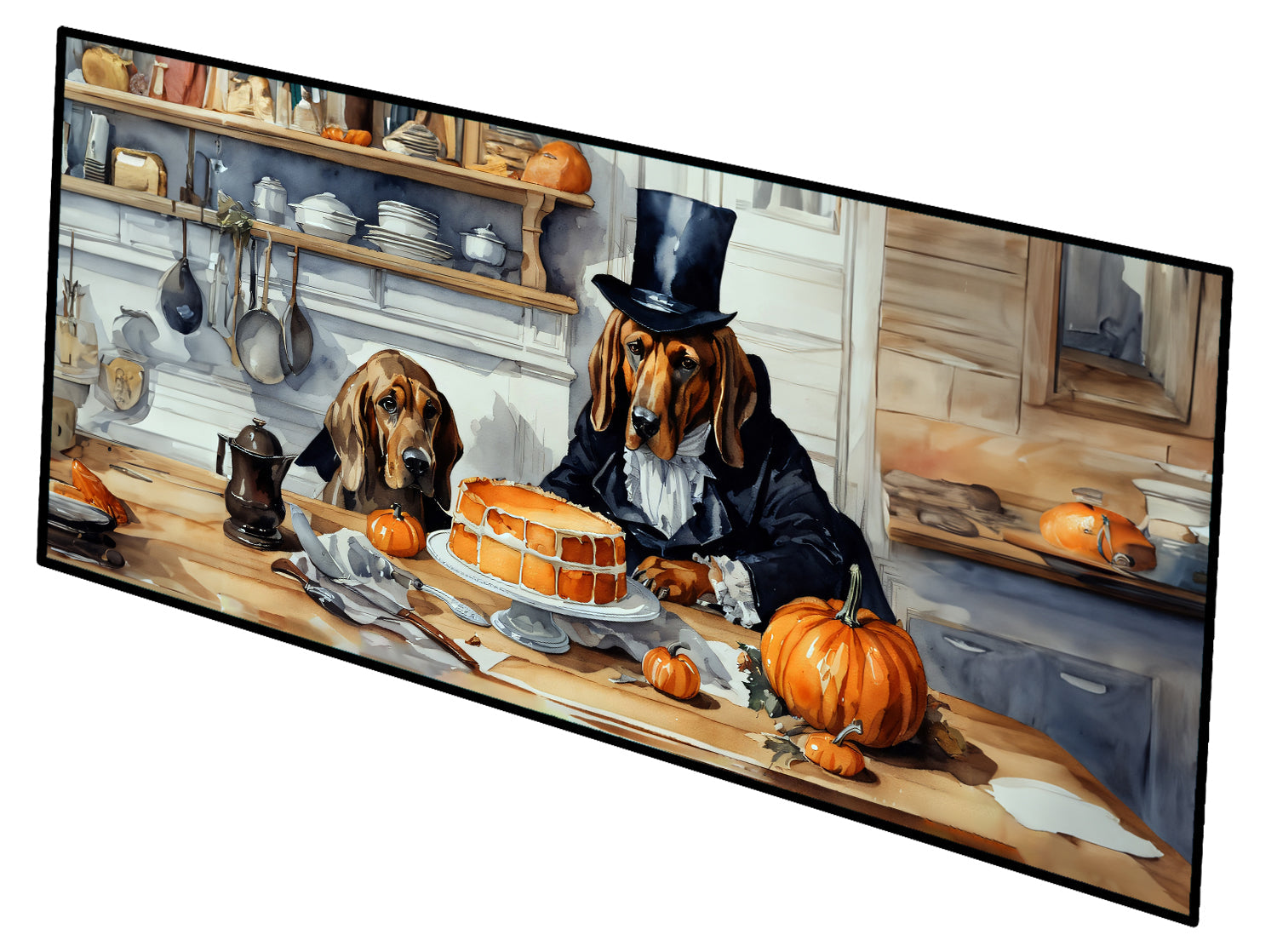 Bloodhound Fall Kitchen Pumpkins Runner Mat 28x58 Front Door Mat Indoor Outdoor Rugs for Entryway Hallway Foyer Non Slip Washable Wide Doormat