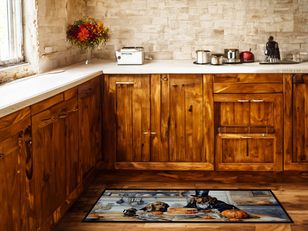 Bloodhound Fall Kitchen Pumpkins Runner Mat 28x58 Front Door Mat Indoor Outdoor Rugs for Entryway Hallway Foyer Non Slip Washable Wide Doormat