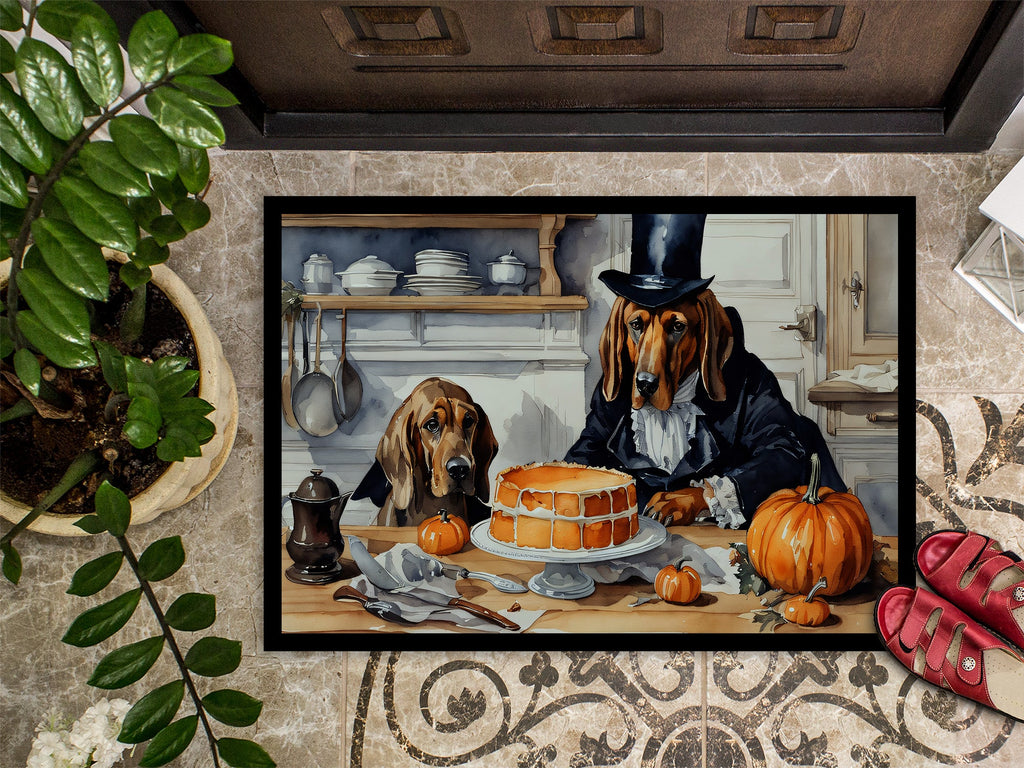Bloodhound Fall Kitchen Pumpkins Doormat Indoor Outdoor 24H X 36W Front Door Mat Rugs for Entryway, Non Slip Washable Low Pile,