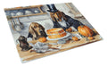 Bloodhound Fall Kitchen Pumpkins Cutting Board Tempered Glass Kitchen Cutting Surface, Heat Resistant Chopping, Non-Slip Feet, Food Prep & Serving